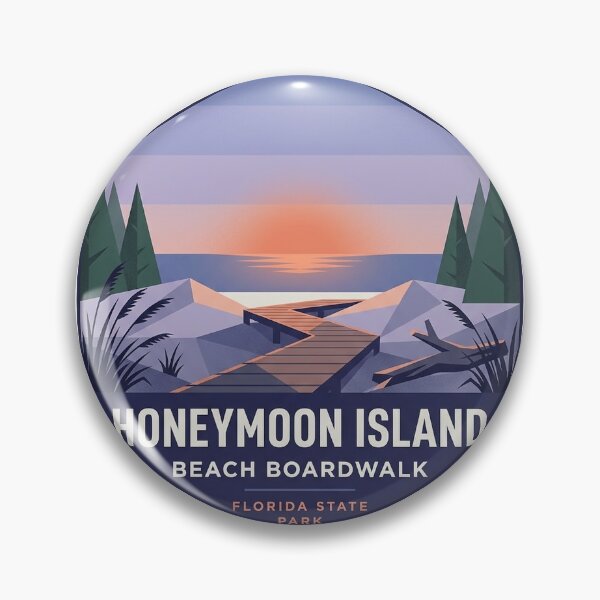 Item preview, Honeymoon Island Blue Hour Geometric Beach Badge Sticker designed and sold by DetourDgn.