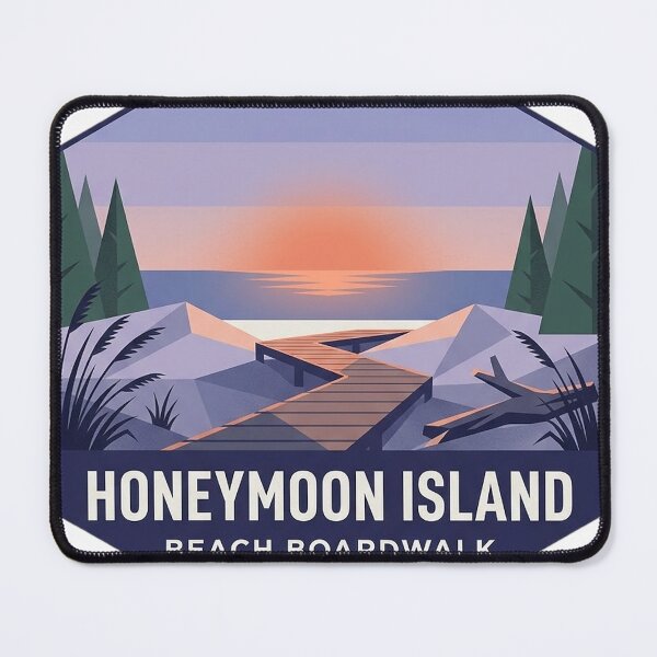 Item preview, Honeymoon Island Blue Hour Geometric Beach Badge Sticker designed and sold by DetourDgn.