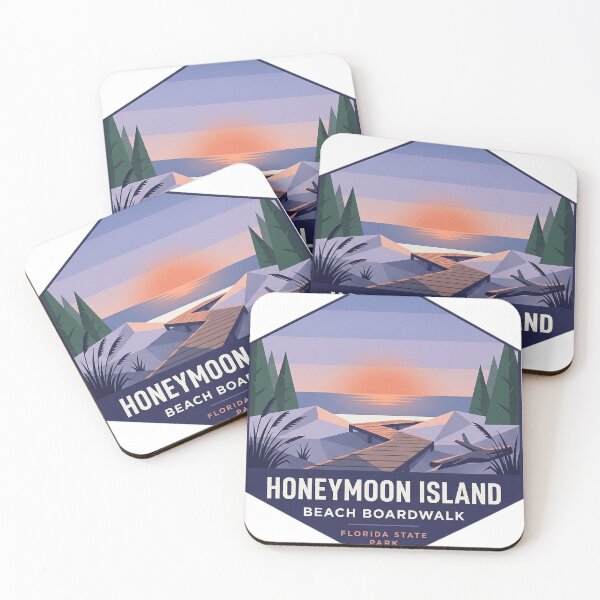 Item preview, Honeymoon Island Blue Hour Geometric Beach Badge Sticker designed and sold by DetourDgn.