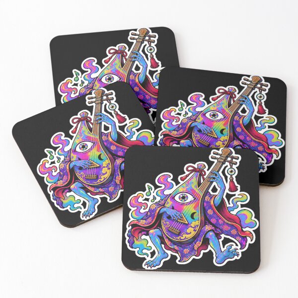 Item preview, Floral Biwa Yokai Sticker designed and sold by OddGarage.