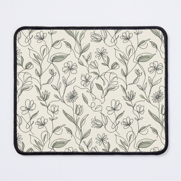 Item preview, Minimalist Line Art Floral Sage Botanical Seamless Pattern designed and sold by ShivCraftStudio.