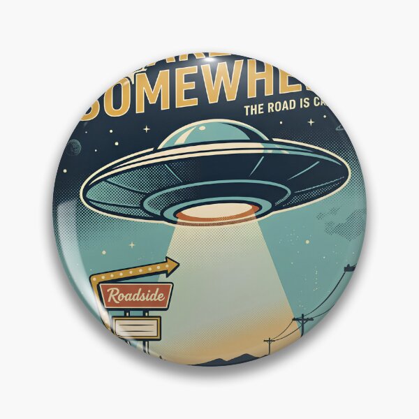 Item preview, Take Me Somewhere – Retro UFO Road Trip Adventure designed and sold by Origamoart.