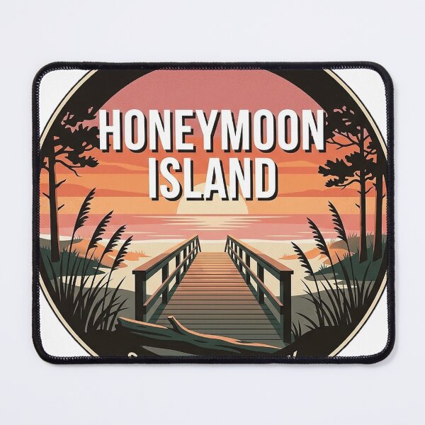 Item preview, Honeymoon Island Sunset Beach Boardwalk Round Badge Sticker designed and sold by DetourDgn.