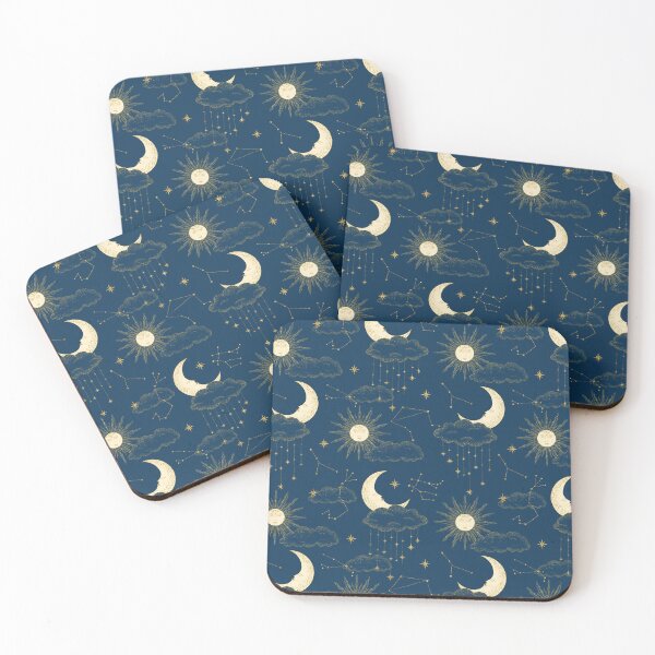 Item preview, Blue and gold Celestial Toile designed and sold by Home Cyn Home.