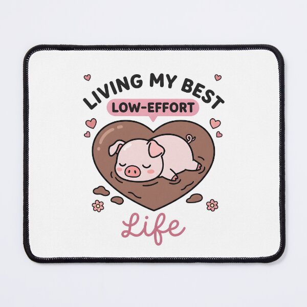 Item preview, Cute Sleeping Pig in Heart-Shaped Bed – Cozy Lazy Life Illustration designed and sold by Everyday Vibe Studio.