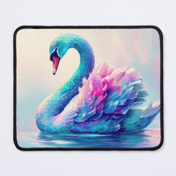 Item preview, Pretty Neon Pink Blue Swan designed and sold by SeaStarAlex.
