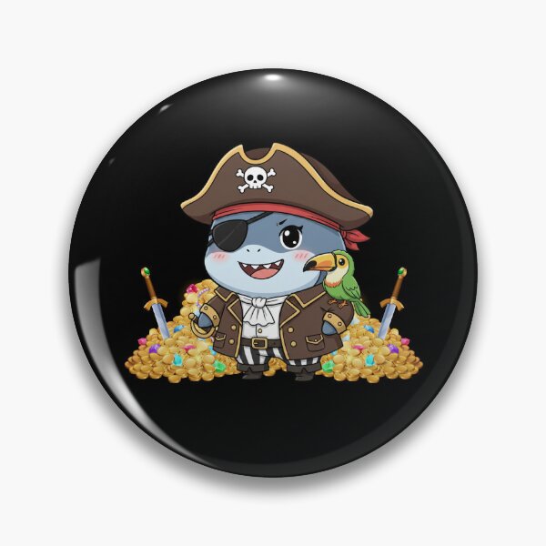 Item preview, Cute Pirate Treasure Shark designed and sold by Nature's Chibis.