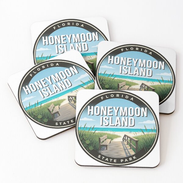 Item preview, Honeymoon Island State Park Florida Round Beach Badge Sticker designed and sold by DetourDgn.