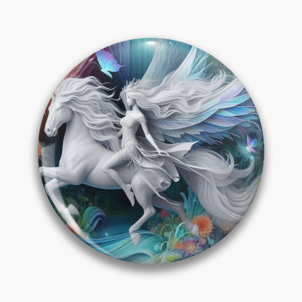 Item preview, Ethereal Fairy Riding White Unicorn designed and sold by FrequencyV.