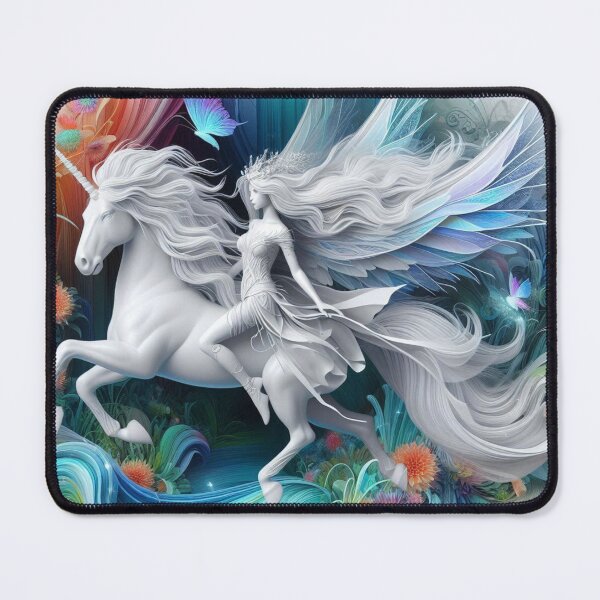 Item preview, Ethereal Fairy Riding White Unicorn designed and sold by FrequencyV.