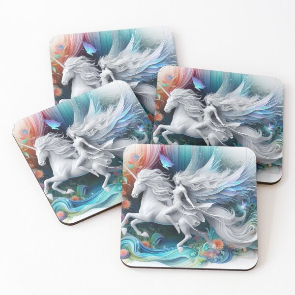 Item preview, Ethereal Fairy Riding White Unicorn designed and sold by FrequencyV.