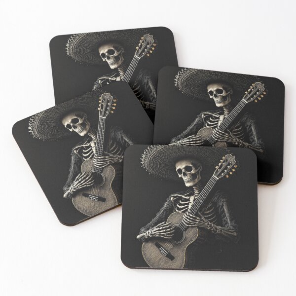 Item preview, Skeleton Mariachi Guitar, Day of the Dead Art designed and sold by GildedFolio.