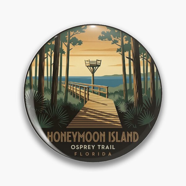 Item preview, Honeymoon Island Osprey Nature Trail Art Deco Sticker designed and sold by DetourDgn.