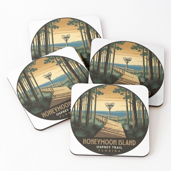 Item preview, Honeymoon Island Osprey Nature Trail Art Deco Sticker designed and sold by DetourDgn.