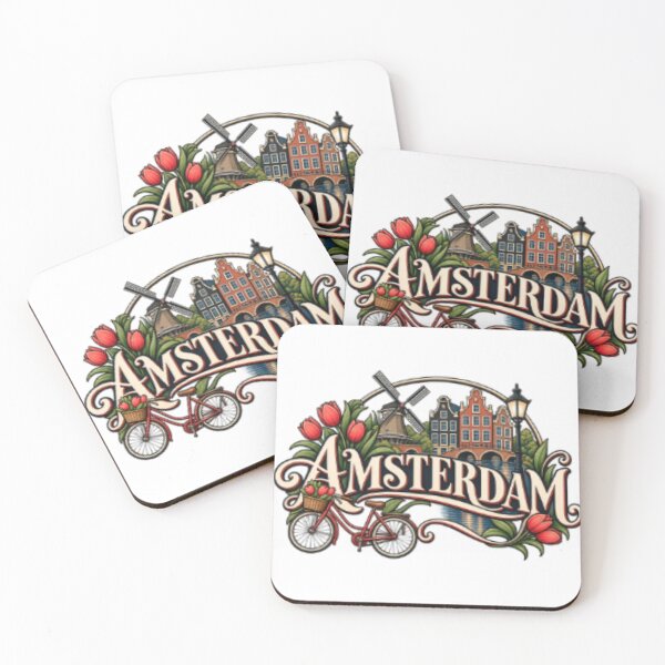 Item preview, Amsterdam Netherlands Vintage Travel Design designed and sold by SimsimahLaughs.