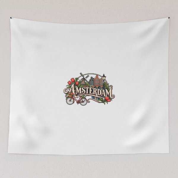 Item preview, Amsterdam Netherlands Vintage Travel Design designed and sold by SimsimahLaughs.