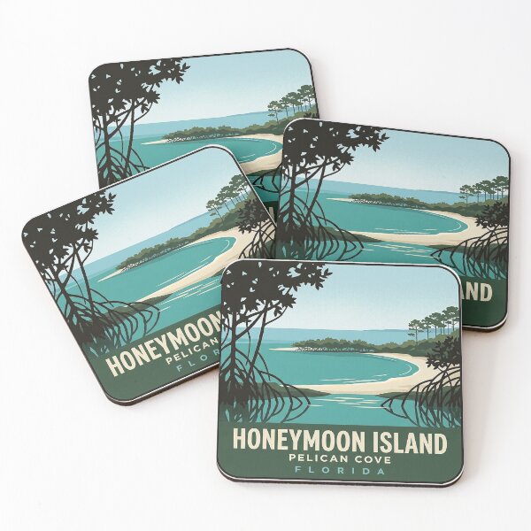 Item preview, Honeymoon Island Pelican Cove Mangrove Sticker Florida designed and sold by DetourDgn.