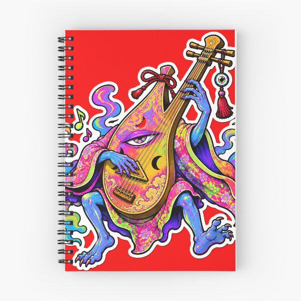 Item preview, Psychedelic Biwa Yokai Sticker designed and sold by OddGarage.