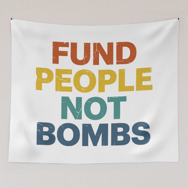 Item preview, Fund People Not Bombs - Retro Vintage Typography #4 designed and sold by EunsooLee.