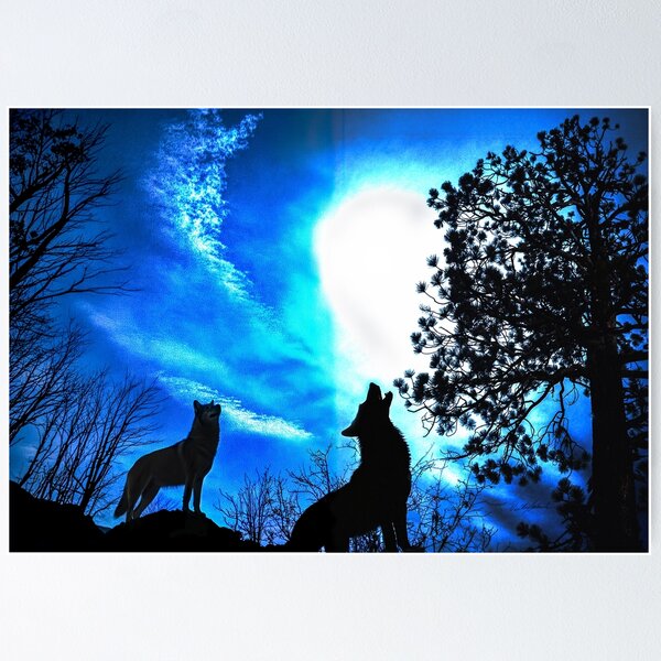 Item preview, Wolf Moon Love Behind the Jeffrey Pine designed and sold by PolkaDotStudio.