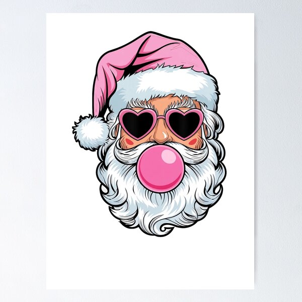 Item preview,  Cool Santa Claus with Pink Heart Sunglasses & Bubblegum designed and sold by inkfluenceart.