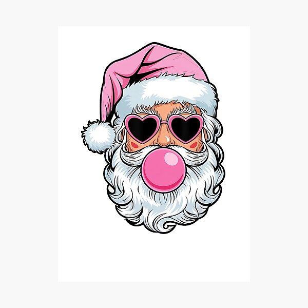 Item preview,  Cool Santa Claus with Pink Heart Sunglasses & Bubblegum designed and sold by inkfluenceart.