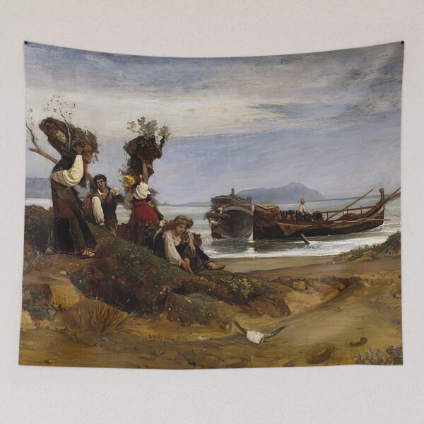 Item preview, Women loading wood in the port of Anzio designed and sold by SharonTheFirst.