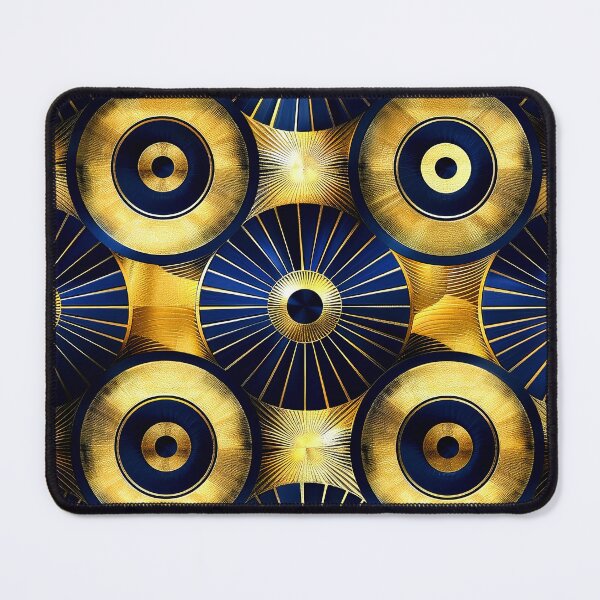 Item preview, Art Deco-Inspired Blue Teal And Golden Pattern designed and sold by DEC02.