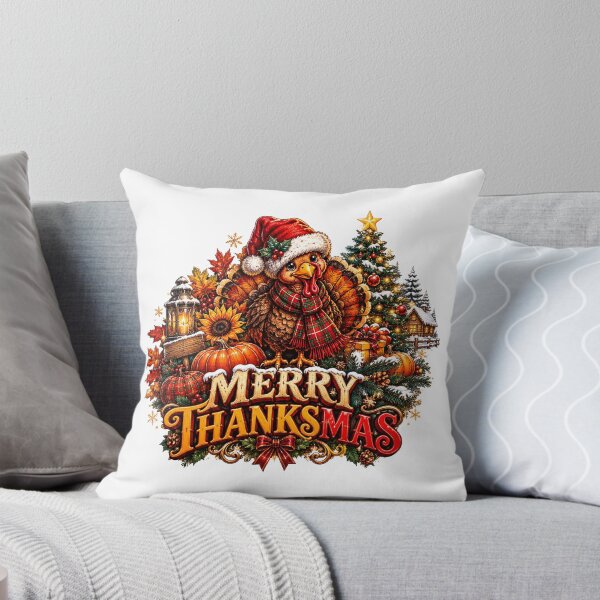 Item preview, Merry Thanksmas Turkey Santa Thanksgiving Christmas Fall designed and sold by QuiteOrbit.