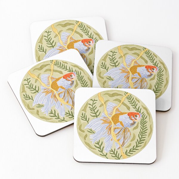 Item preview, Where the Water Whispers – Kintsugi Goldfish Watercolour | Ripple and Reflection Series designed and sold by newsuept25.art.
