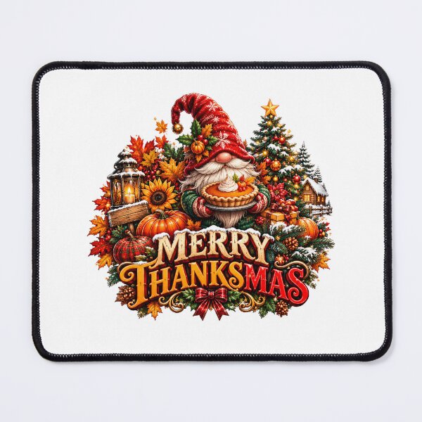 Item preview, Merry Thanksmas Gnomes Thanksgiving Christmas Fall designed and sold by QuiteOrbit.