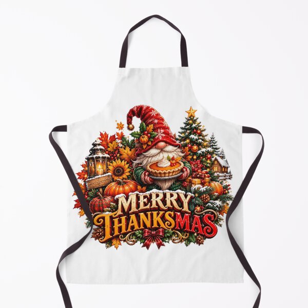 Item preview, Merry Thanksmas Gnomes Thanksgiving Christmas Fall designed and sold by QuiteOrbit.