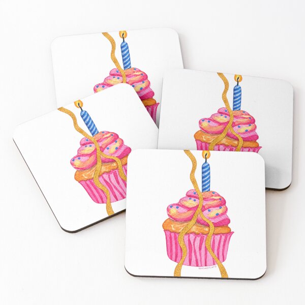 Item preview, Kintsugi Birthday Cupcake – Pink Celebration & Resilience Art designed and sold by newsuept25.art.
