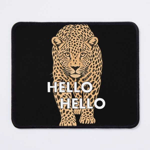 Item preview, Walking Leopard Wild Cat Hello Hello Shapes Mania designed and sold by Shapes-Mania.