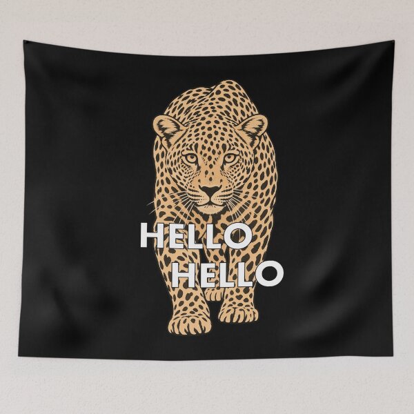 Item preview, Walking Leopard Wild Cat Hello Hello Shapes Mania designed and sold by Shapes-Mania.