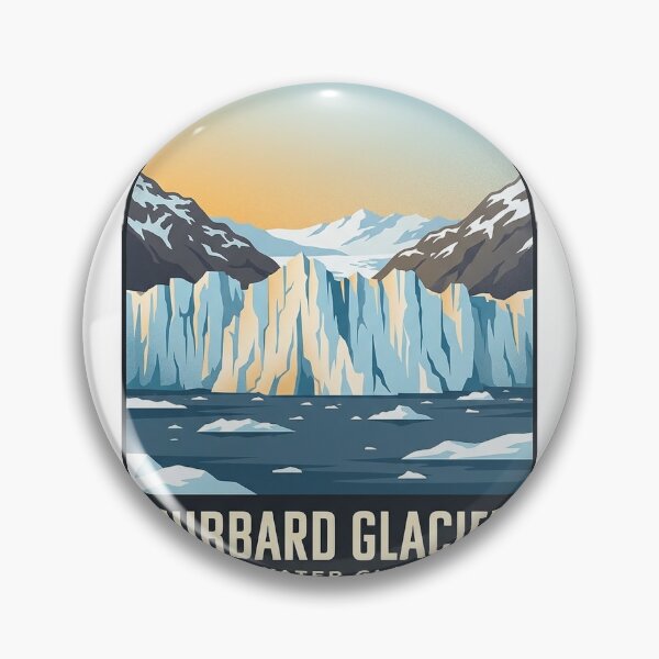 Item preview, Hubbard Glacier Alaska Vintage WPA Travel Badge Sticker designed and sold by DetourDgn.