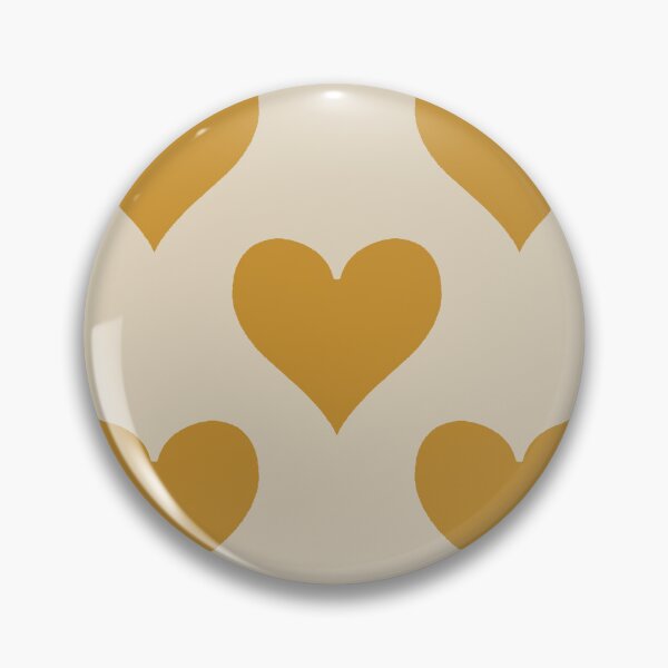Item preview, XL large Mustard Gold Playing Card Hearts Retro Cream Pattern designed and sold by DColourMuse.