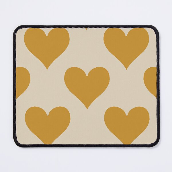 Item preview, XL large Mustard Gold Playing Card Hearts Retro Cream Pattern designed and sold by DColourMuse.