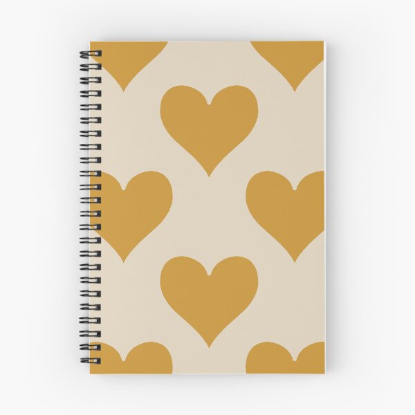 Item preview, XL large Mustard Gold Playing Card Hearts Retro Cream Pattern designed and sold by DColourMuse.