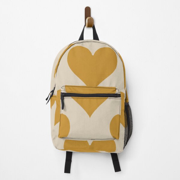 Item preview, XL large Mustard Gold Playing Card Hearts Retro Cream Pattern designed and sold by DColourMuse.
