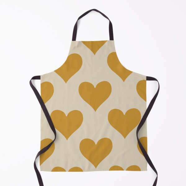 Item preview, XL large Mustard Gold Playing Card Hearts Retro Cream Pattern designed and sold by DColourMuse.