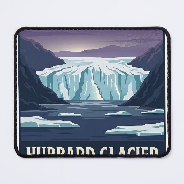 Item preview, Hubbard Glacier Blue Hour Alaska Travel Poster Sticker designed and sold by DetourDgn.