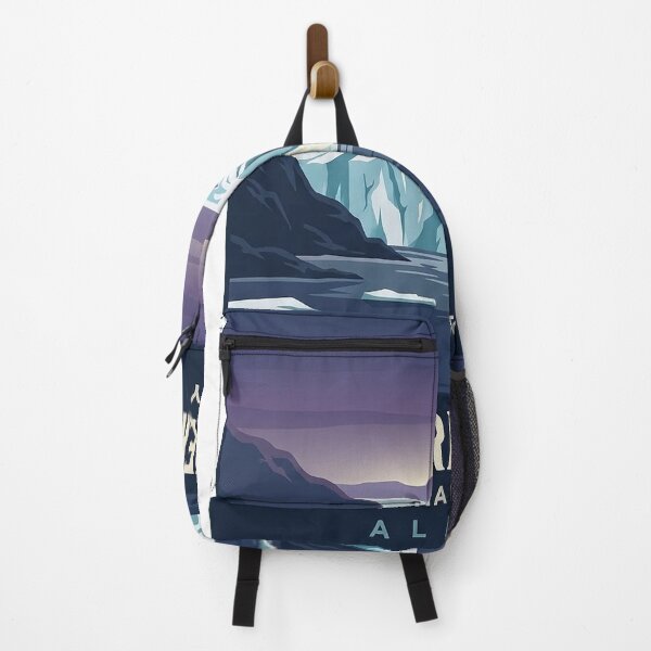 Item preview, Hubbard Glacier Blue Hour Alaska Travel Poster Sticker designed and sold by DetourDgn.