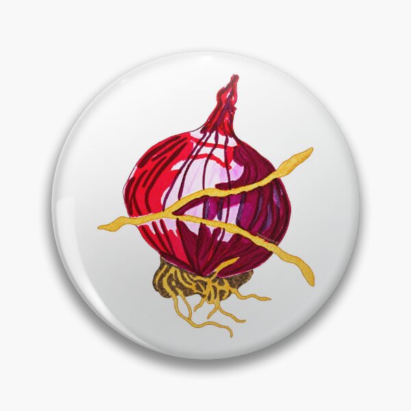 Item preview, Golden Red Onion – Original Hand-Painted Botanical Art designed and sold by newsuept25.art.