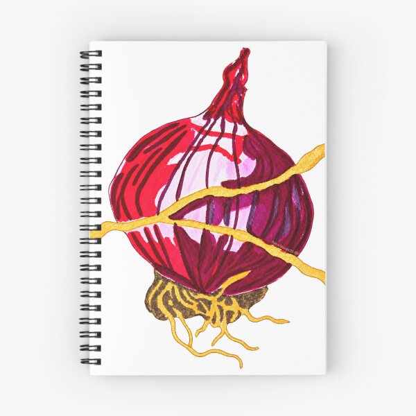 Item preview, Golden Red Onion – Original Hand-Painted Botanical Art designed and sold by newsuept25.art.