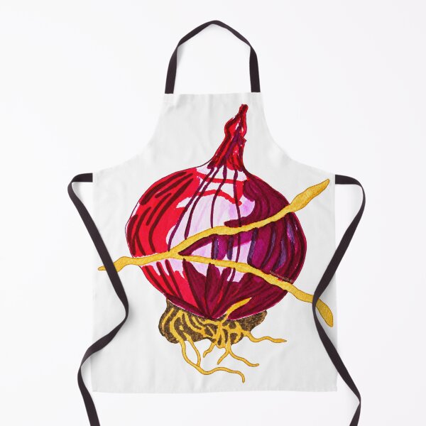 Item preview, Golden Red Onion – Original Hand-Painted Botanical Art designed and sold by newsuept25.art.