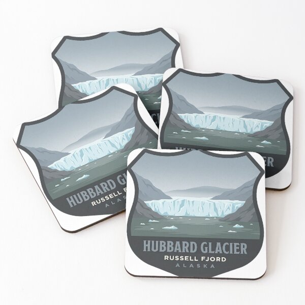 Item preview, Hubbard Glacier Alaska Heraldic Crest Shield Sticker designed and sold by DetourDgn.