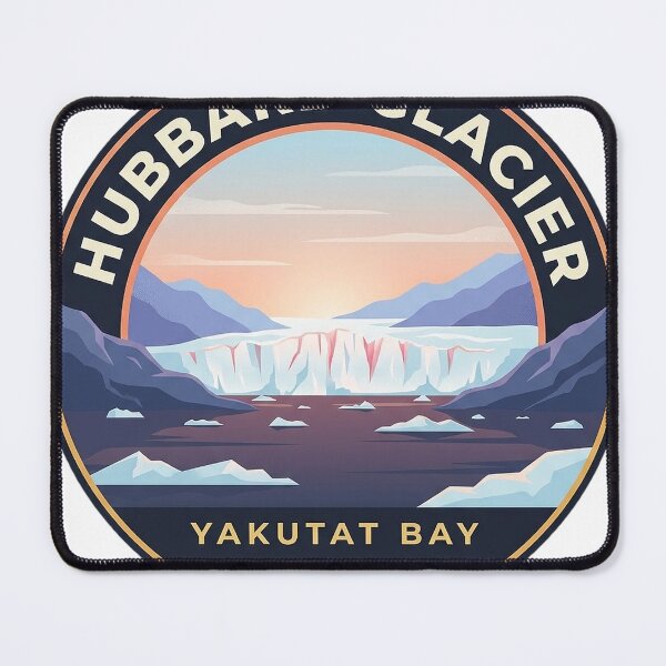 Item preview, Hubbard Glacier Sunrise Alaska Circle Badge Sticker designed and sold by DetourDgn.