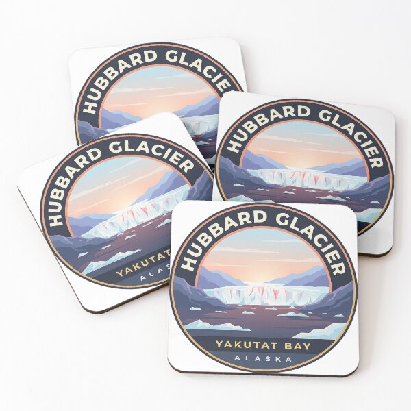 Item preview, Hubbard Glacier Sunrise Alaska Circle Badge Sticker designed and sold by DetourDgn.