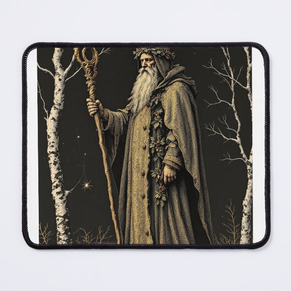 Item preview, Holly King Vintage Engraving, Yule Winter Art designed and sold by GildedFolio.